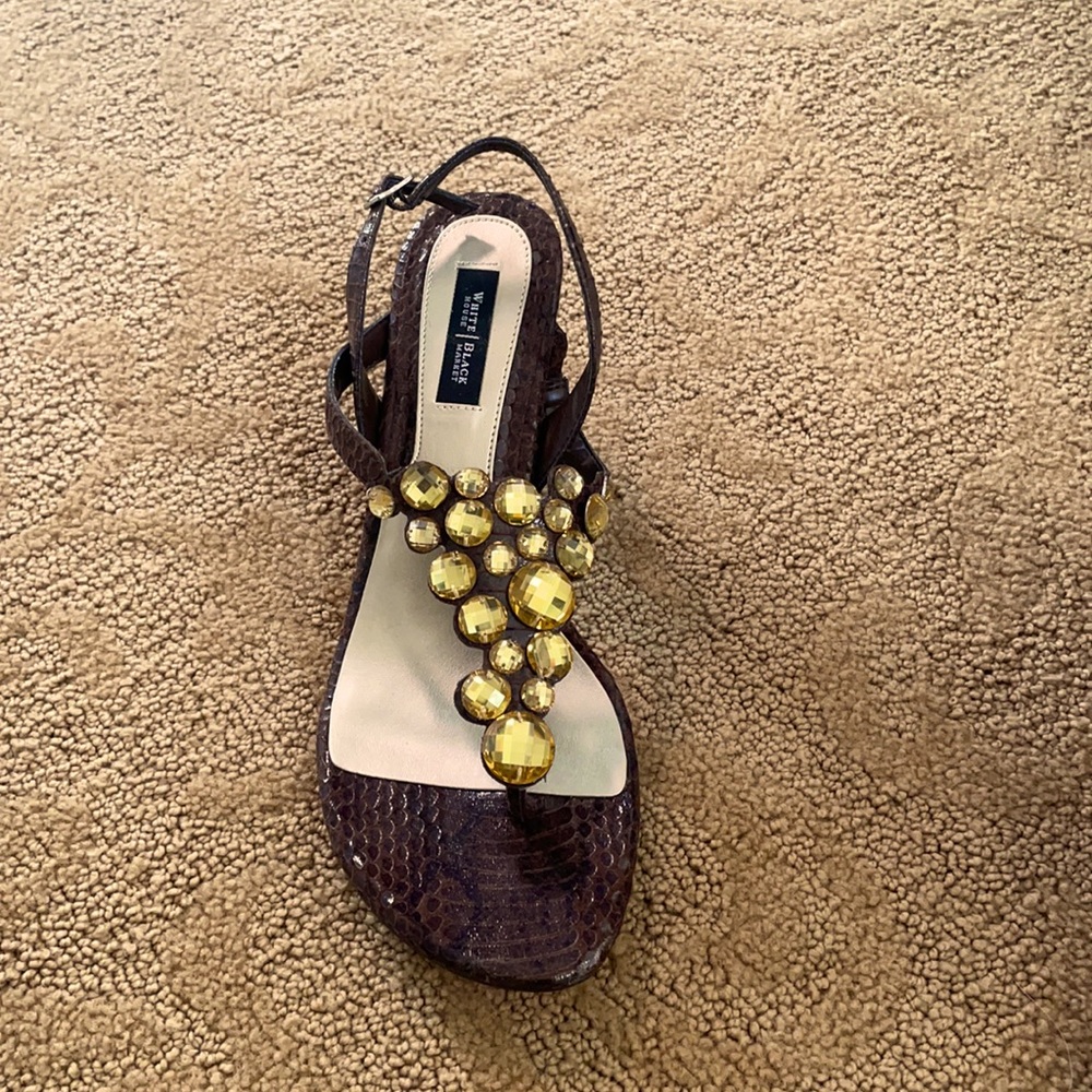COPY - WHBM brown snakeskin sandal never worn size 9